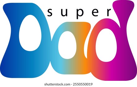 super dad, gradient color super dad text