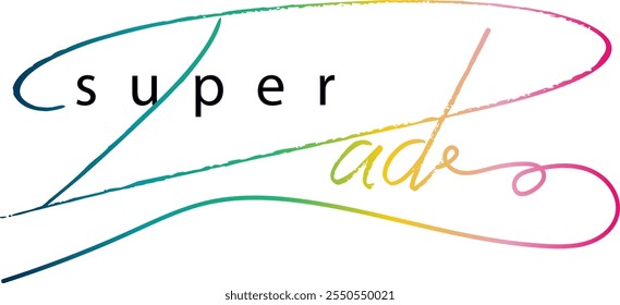 super dad, gradient color super dad text