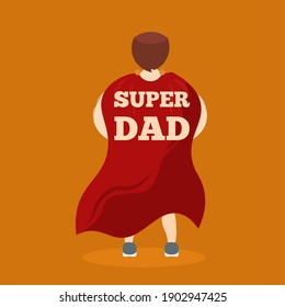 Super dad Happy fathers day red in yellow background holiday - Vector