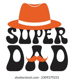 Super dad with hat and retro color