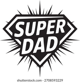 Super Dad Hero Badge Vektor Emblem Väter Tag