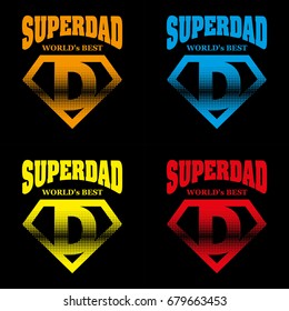 Super Dad hero Logo Supehero Letters