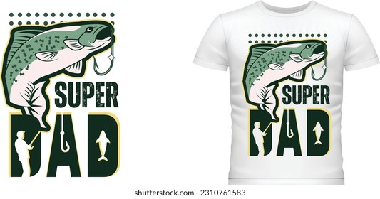 Super Dad Illustrated  T-Shirt and Apparel Design, Trendy Design, Modern, Father's Day Gift