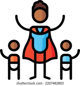 super dad isolated design element stock illustration. Vector on a white background