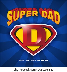 Super Dad Logo Design For Father's Day. Letter D logo in Diamond Shape.Vector illustration