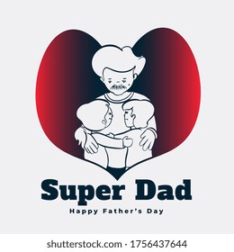 Super Papa-Nachricht glückliche Väter Tageskartendesign