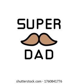 Super Dad, Mustache icon. Simple color with outline vector elements of cultural activities icons for ui and ux, website or mobile application