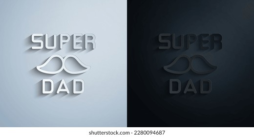 Super Dad, Mustache paper icon with shadow effect vector illuistration design