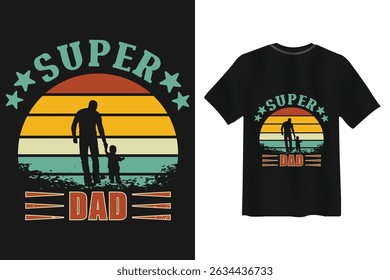 Super Dad Retro Vintage T Shirt Design
