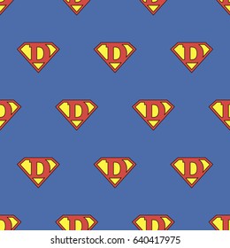 Super Dad. Seamless Kids Pattern With Super Hero