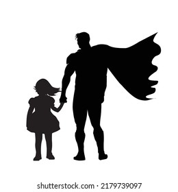 super dad silhouette vector Design
