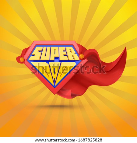 Super dad. Superdad logo. Father day concept. Father superhero. Comic style.