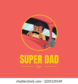 Super dad vector mascot logo template.