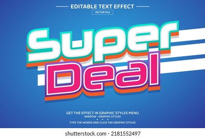 Super Deal 3D Editable Text Effect Template