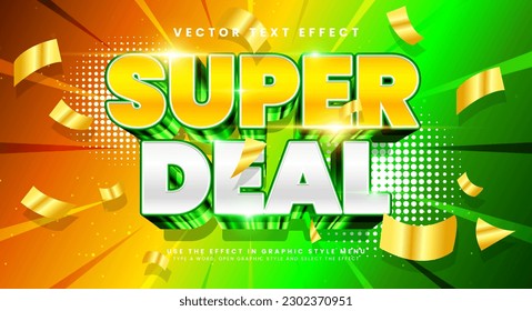 Super deal 3d editable vector text style effect. Vector text effect with luxury concept.