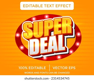 Super deal 3d editable vector text effect with background