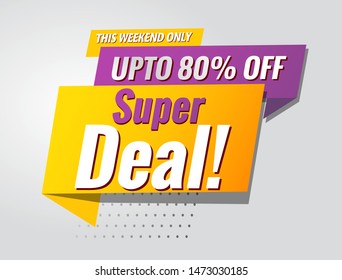 Super Deal banner modern template.Vector sale background