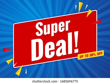 super deal banner template red