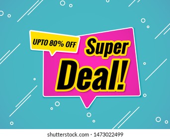 Super Deal Banner Template.Vector Sale Background