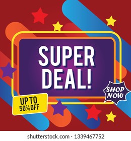 Super deal Design for business. Discount Banner Promotion Template