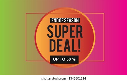 Super deal Design for business. Discount Banner Promotion Template