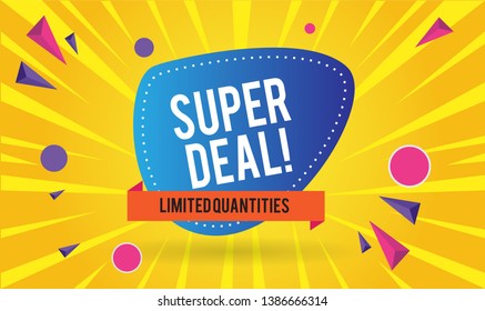 Super deal Design for business. Discount Banner Promotion Template