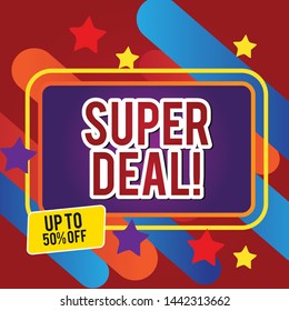Super deal Design for business. Discount Banner Promotion Template