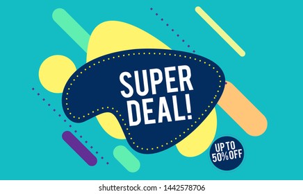 Super deal Design for business. Discount Banner Promotion Template
