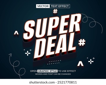 super deal editable text, font effect, 3d text for title