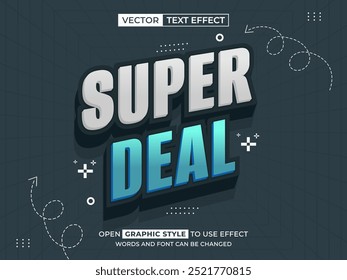 super deal editable text, font effect, 3d text for title