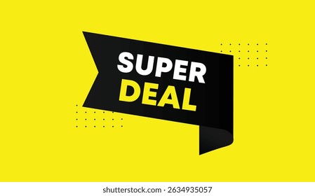 Super deal editable vector illustration art template design featuring black shapes on yellow business abstract background best for modern graphic design marketing banner poster or digital promotion us