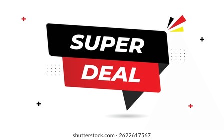 Super Deal editierbare Web-Banner Vektor Kunst Illustration Design rot Farbverlauf schwarz Formen weiß abstrakten Hintergrund perfekt für Business-Werbung moderne digitale Marketing-Branding