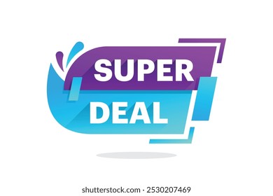 Promoção Super deal banner tag design vetor ilustração