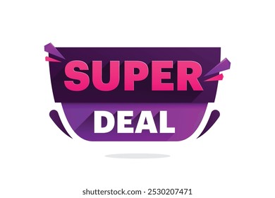 Super deal promotion banner tag design vector illustration