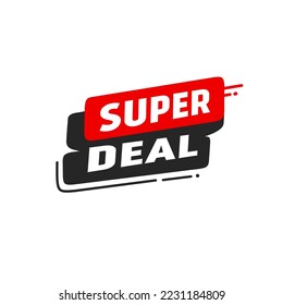 Super deal promotion banner template. Modern style vector design.