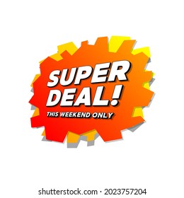 Super deal promotion label vector.