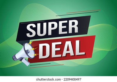 super deal word concept vector illustration with lines 3d style for social media landing page, template, ui, web, mobile app, poster, banner, flyer, background, gift card, coupon, label, wallpaper - Shutterstock ID 2209400497