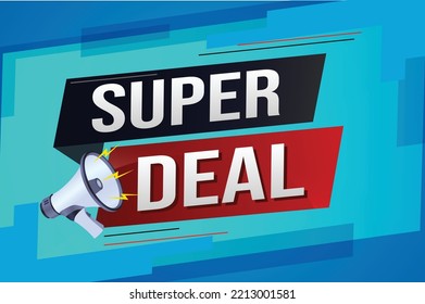 súper acuerdo concepto de palabra ilustración vector con líneas 3d estilo para la página de inicio de medios sociales, plantilla, ui, web, aplicación móvil, afiche, banner, volante, fondo, tarjeta de regalo, cupón, etiqueta, fondo de pantalla