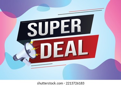 super deal word concept vector illustration with lines 3d style for social media landing page, template, ui, web, mobile app, poster, banner, flyer, background, gift card, coupon, label, wallpaper