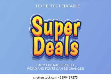 super deals 3d text effect vector