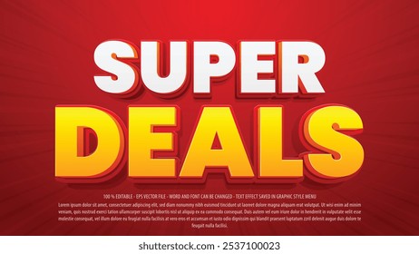 Super Deals editierbare 3D-Texteffekt-Vorlage Verwendung für Logo und Geschäftsmarke