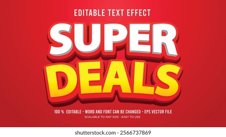 super deals editable text effect	,super deals editable 3D text