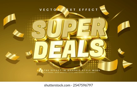 Super deals editable vector text effect with golden theme, suitable for promotion and marketing product