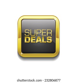 Super Deals Gold Vector Icon Button