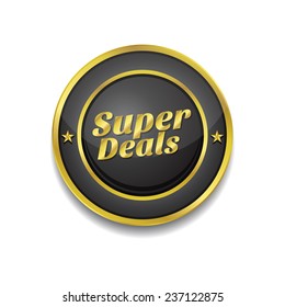Super Deals Gold Vector Icon Button