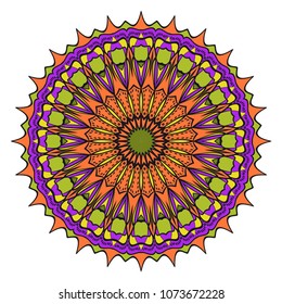 Super decorative round ornament. Anti-stress therapy pattern. Vector illustration for design.