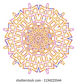 Super decorative round ornament. Anti-stress therapy pattern. Vector illustration for design