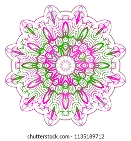 Super decorative round ornament. Anti-stress therapy pattern. Vector illustration for design