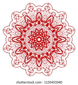 Super decorative round ornament. Anti-stress therapy pattern. Vector illustration for design