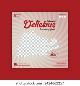 Super Delicious chocolate cake social media post banner design vector template, food promotion social media and banner template design, Dessert advertising Web Banner Ads Stories flyer poster vector